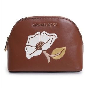Michael Kors Luggage Flower Leather Travel Pouch